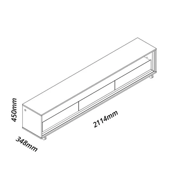 Rack até 75″ Requinte 212 (com Rodízios) Azul/Off White – GELIUS