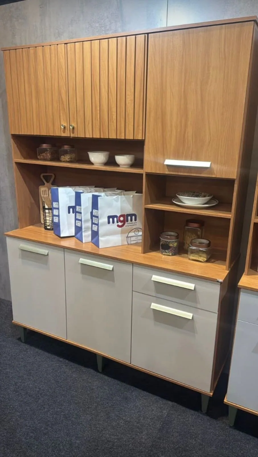 Kit Cozinha 6 Portas Mila 1,51 m Cinamomo/Off White – MGM MÓVEIS