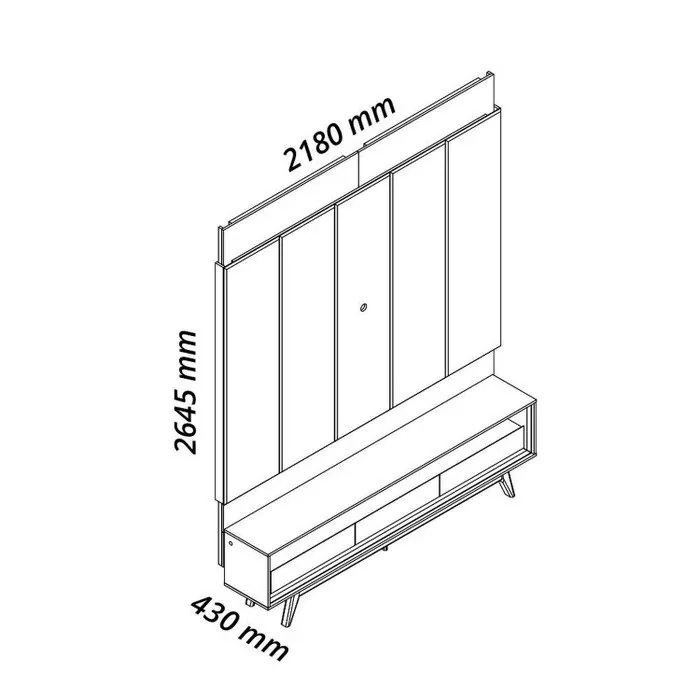 Painel até 85″ Magnífico + Rack Requinte 212 Naturale/Off White – GELIUS