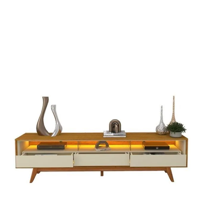 Painel até 85″ Magnífico + Rack Requinte 212 Naturale/Off White – GELIUS