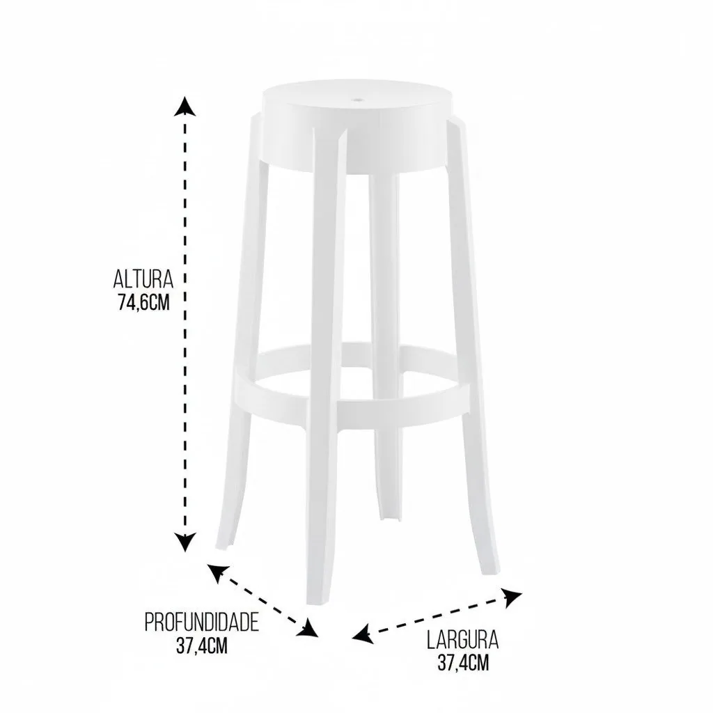 Kit 2 Banquetas Shine Plus Branco UZ8007-10 – KAPPESBERG