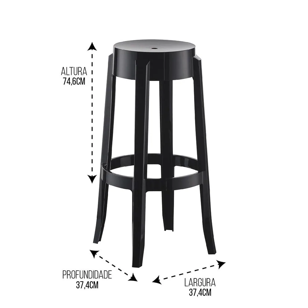 Kit 2 Banquetas Shine Plus Preto UZ8007-11 – KAPPESBERG