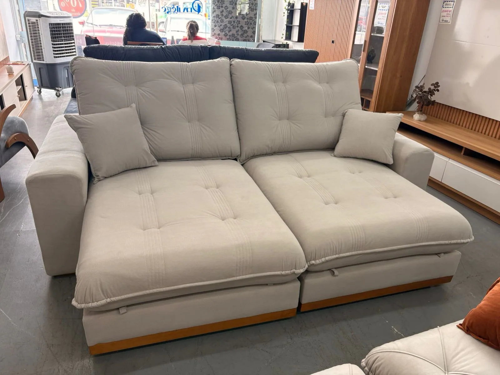 Sofá Retrátil e Reclinável Ruah 2,50 m Linho Cinza Prata 2005 – D’VITRINE