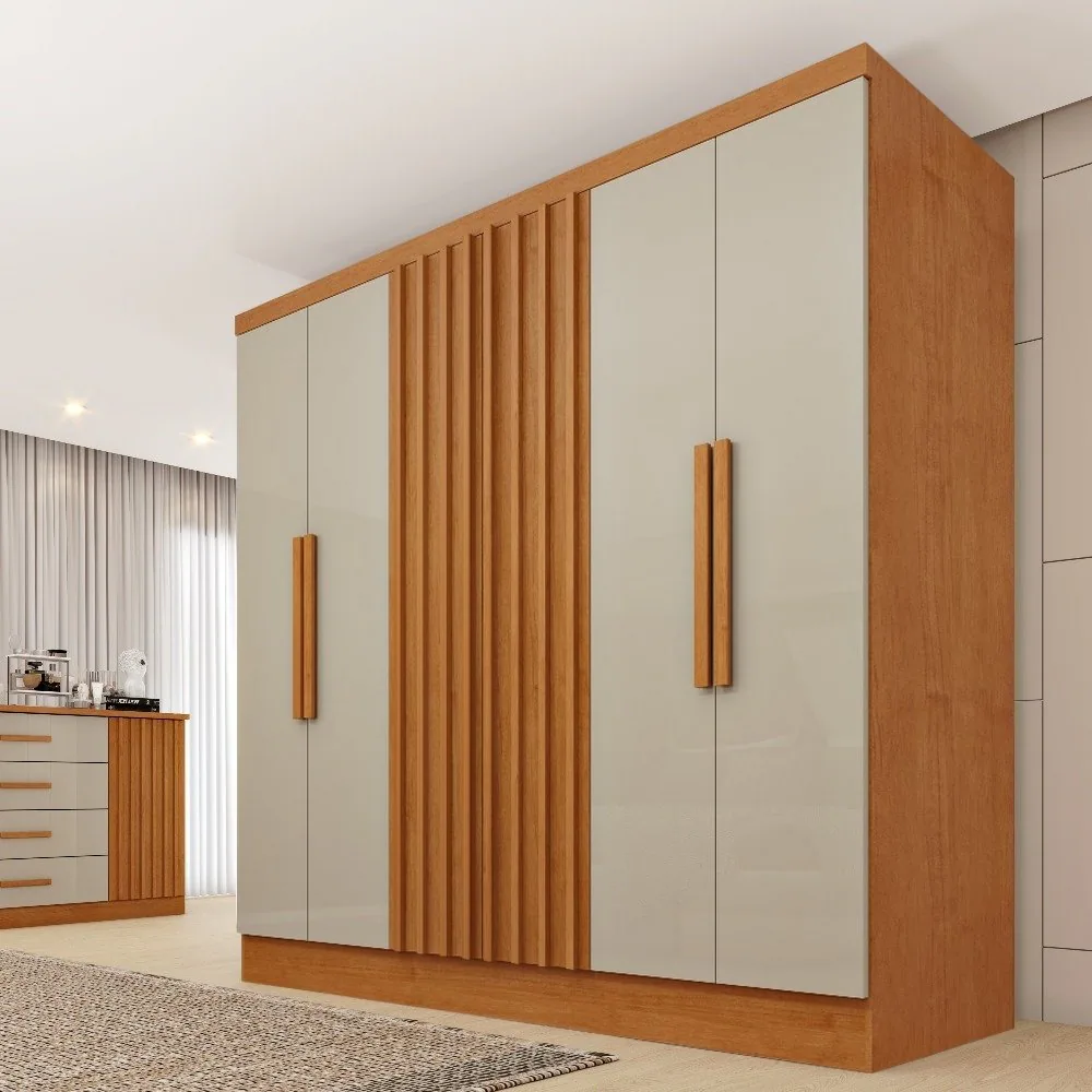 Guarda-Roupa 6 Portas Itaperuna 1,80 m Cinamomo/Off White – TCIL