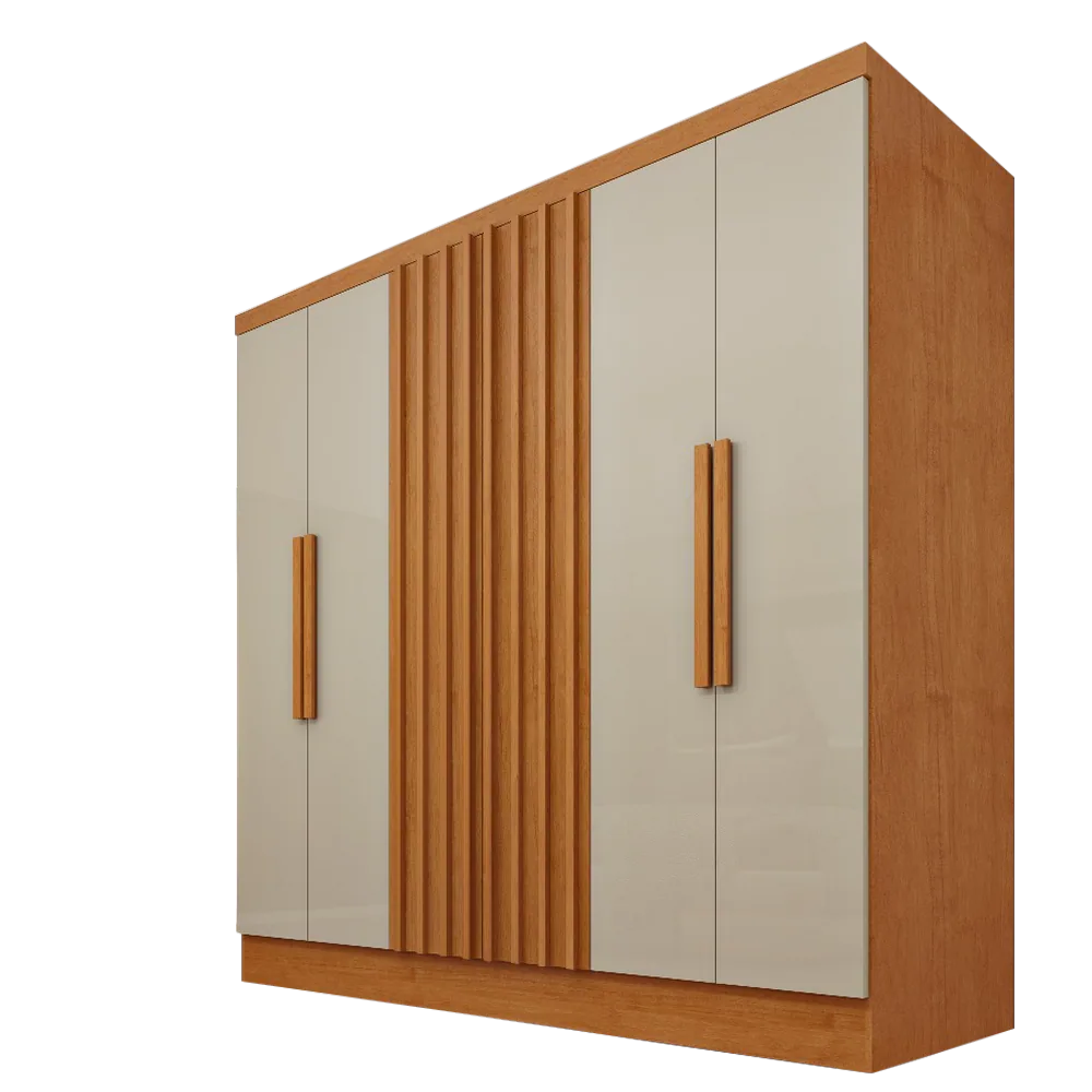 Guarda-Roupa 6 Portas Itaperuna 1,80 m Cinamomo/Off White – TCIL