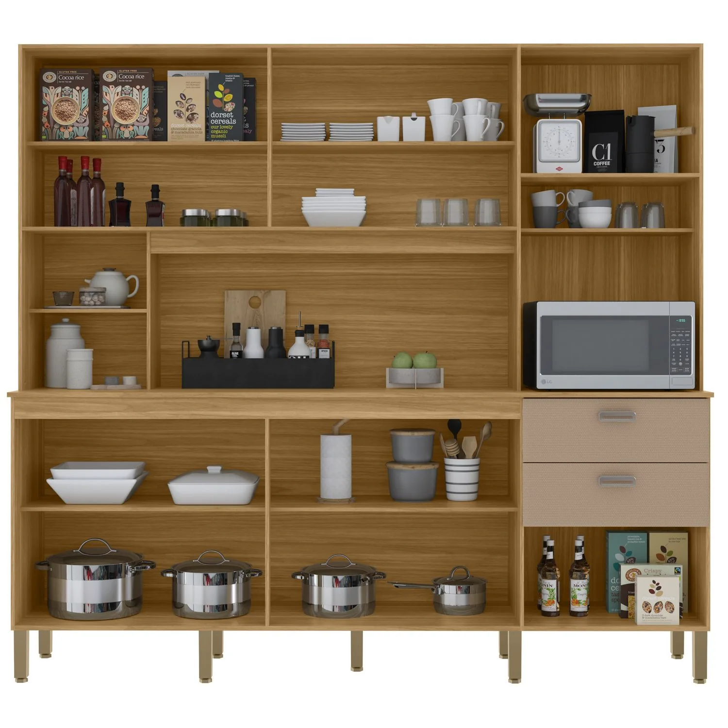 Kit Cozinha Intense 2,22 m Freijó/Vanilla – KIT’S PARANÁ