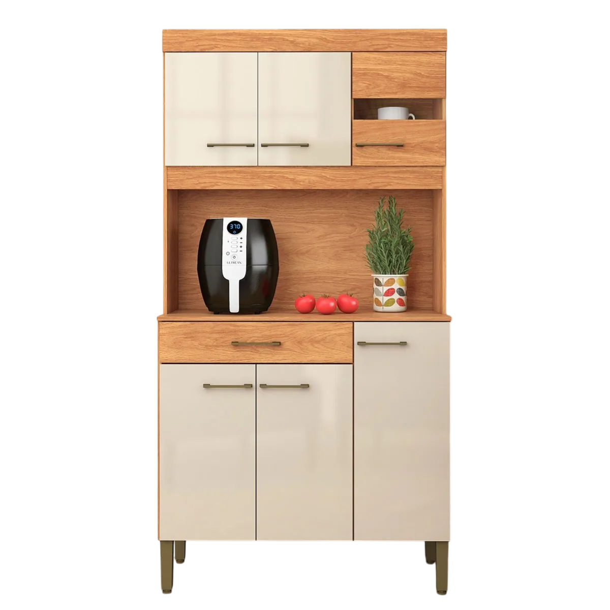 Kit Cozinha Carla K090 0,90 m Cinamomo/Off White – FELLICCI