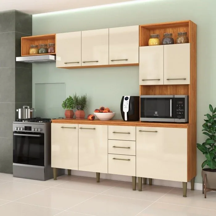 Cozinha Completa Malu CL16 2,40 m Cinamomo/Off White – FELLICCI