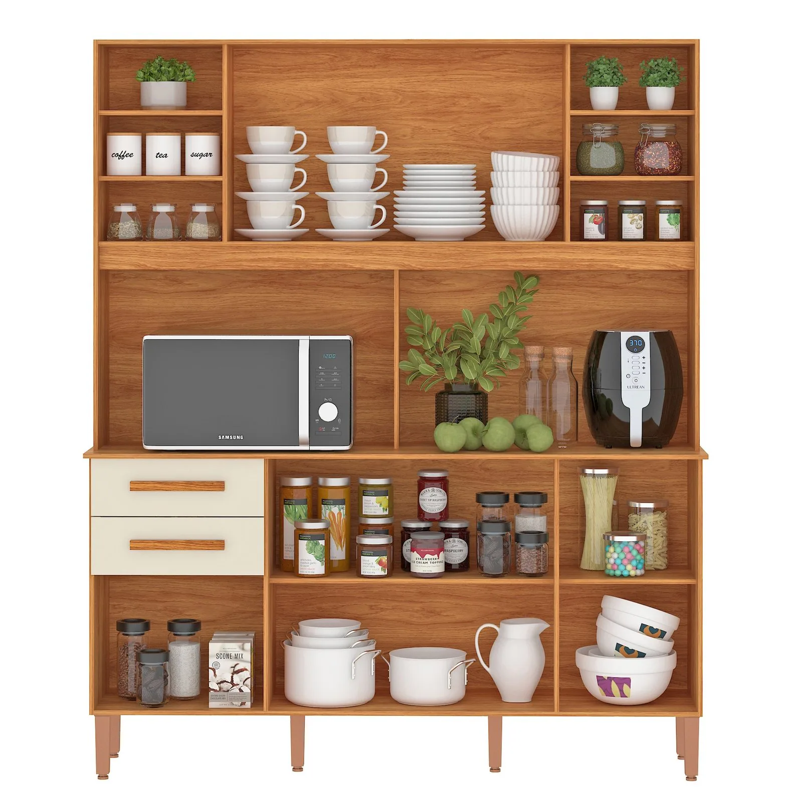 Kit Cozinha Málaga CM720 1,62 m Cinamomo/Off White – FELLICCI
