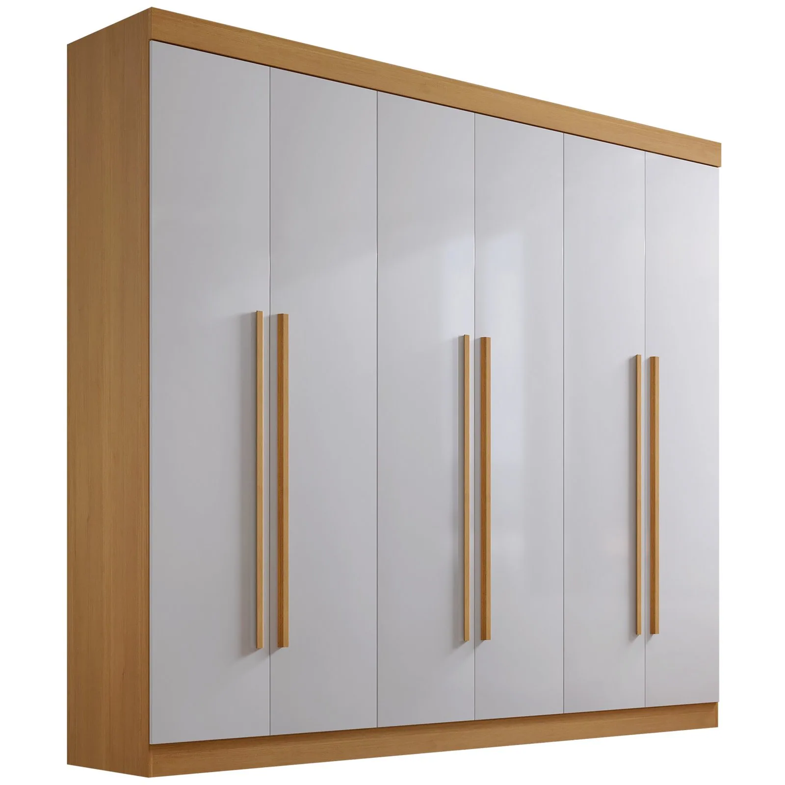 Guarda-Roupa 6 Portas Monte Carlo 2,32 m Cinamomo/Off White – D’DORO