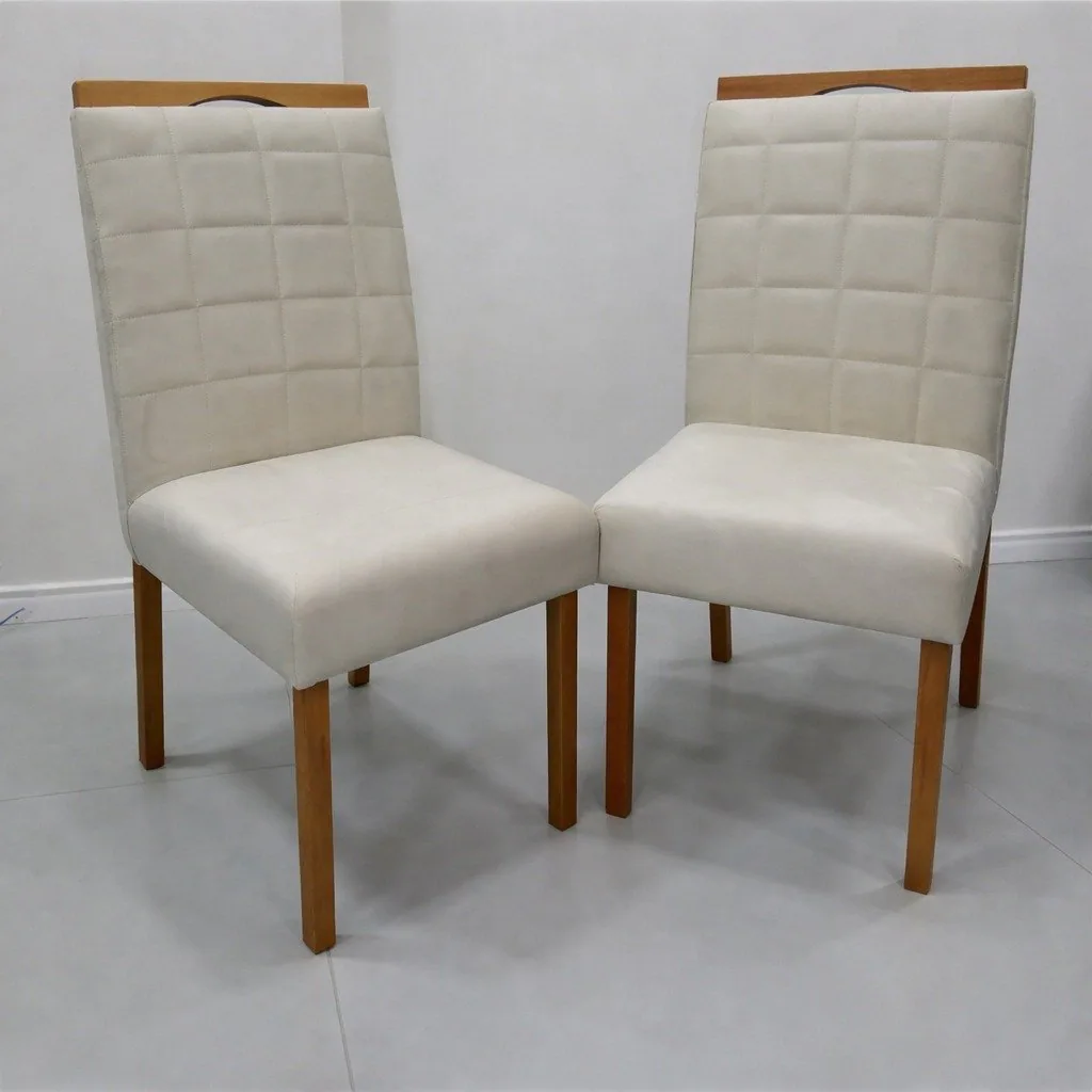 Kit 2 Cadeiras Quartzo/Safira Veludo Bege – KM DECOR