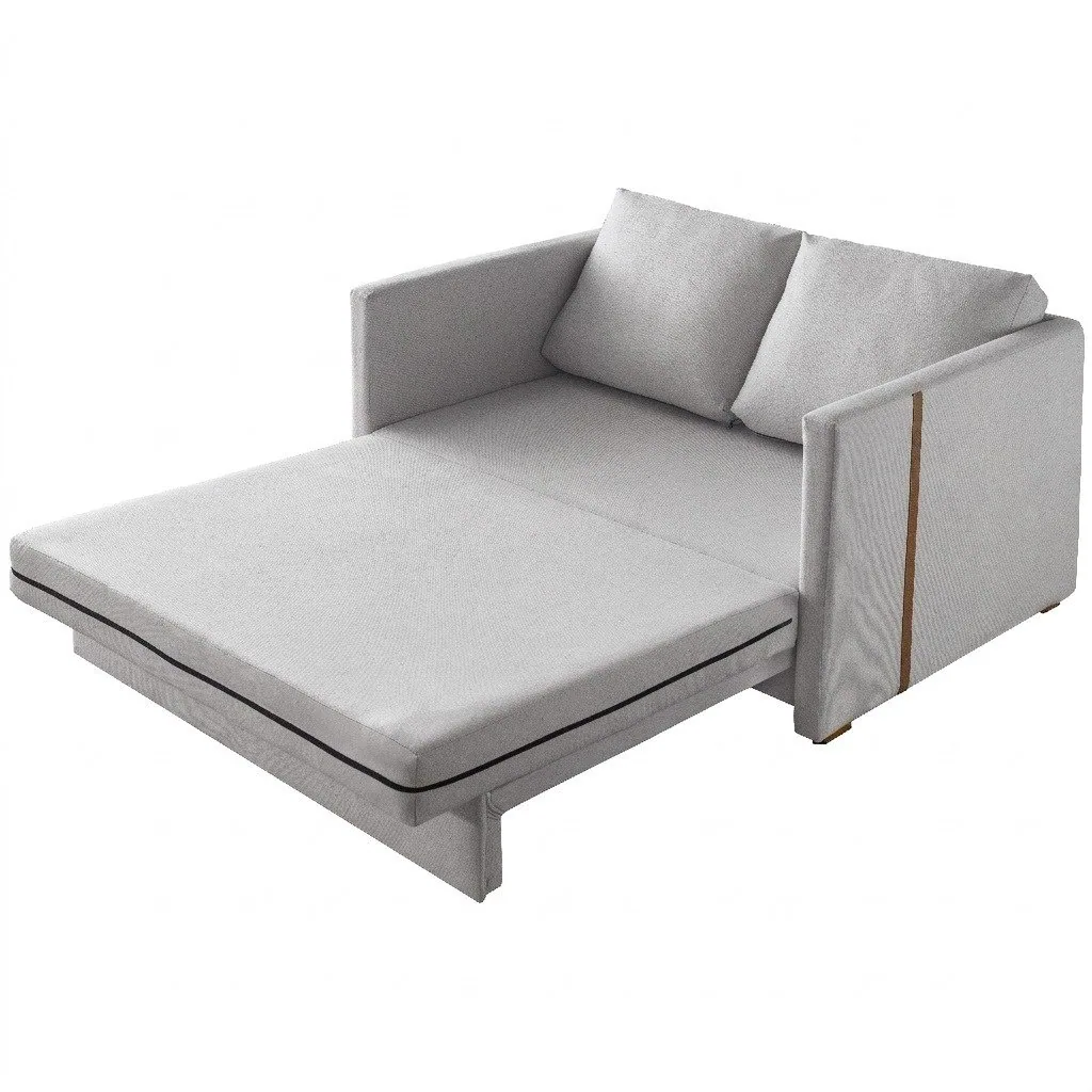 Sofá Cama Dominic Ref.49 1,40 m Linho Cinza 2502-B – LUXURY