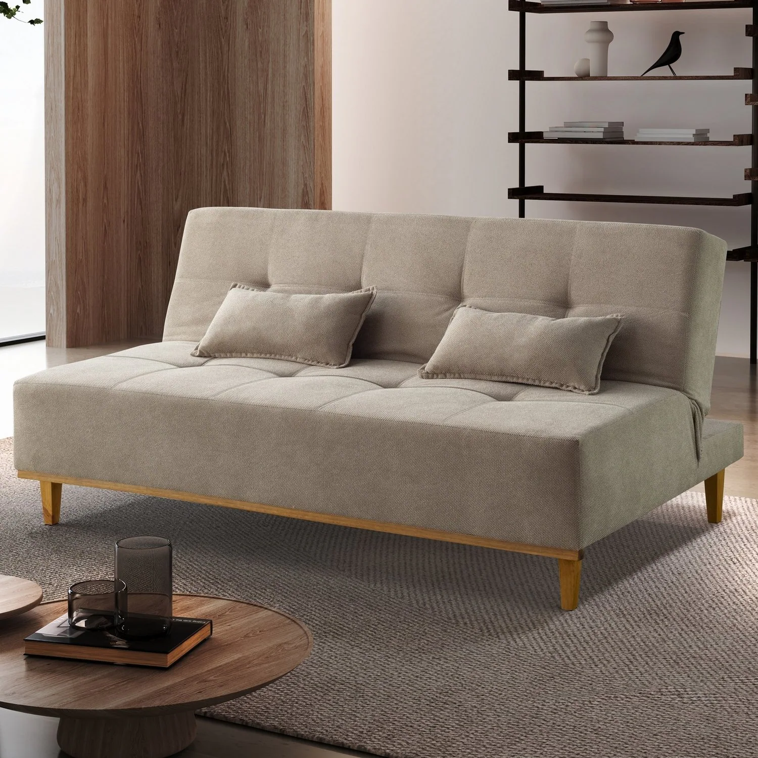 Sofá Cama Dallas Ref.48 1,81 m Linho Bege 2503-B – LUXURY