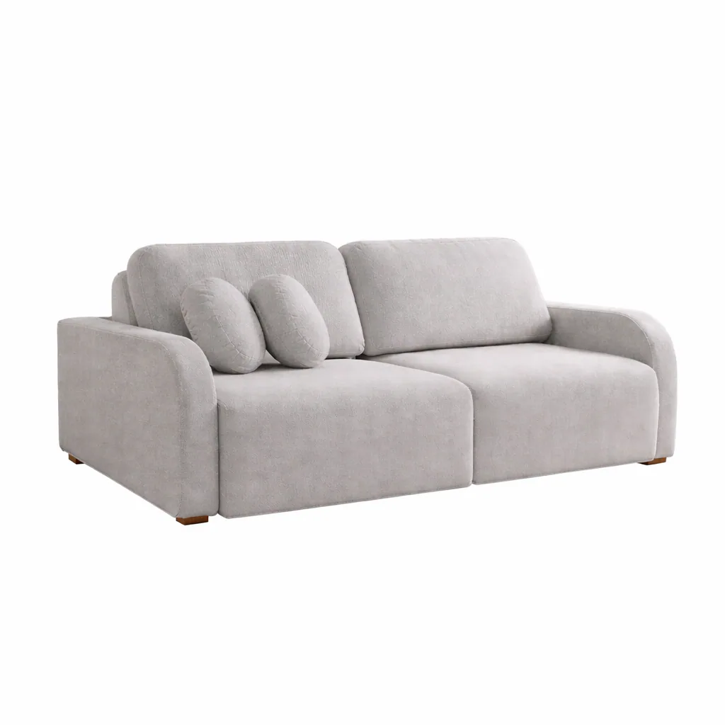 Sofá Cama Retrátil Bellagio 2,30 m Linho Cinza 19 – CONFORT LAR ESTOFADOS