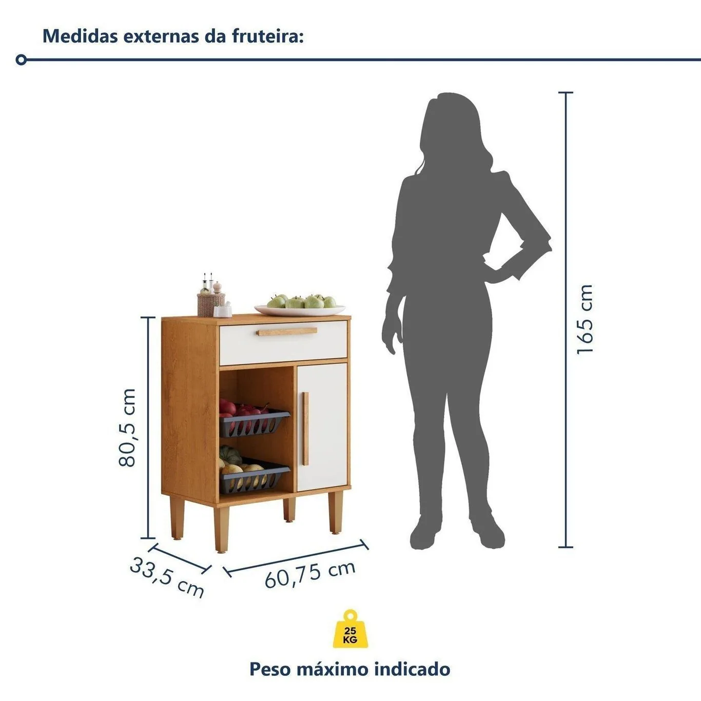 Fruteira Lorena Nature/Off White – KAIKI MÓVEIS