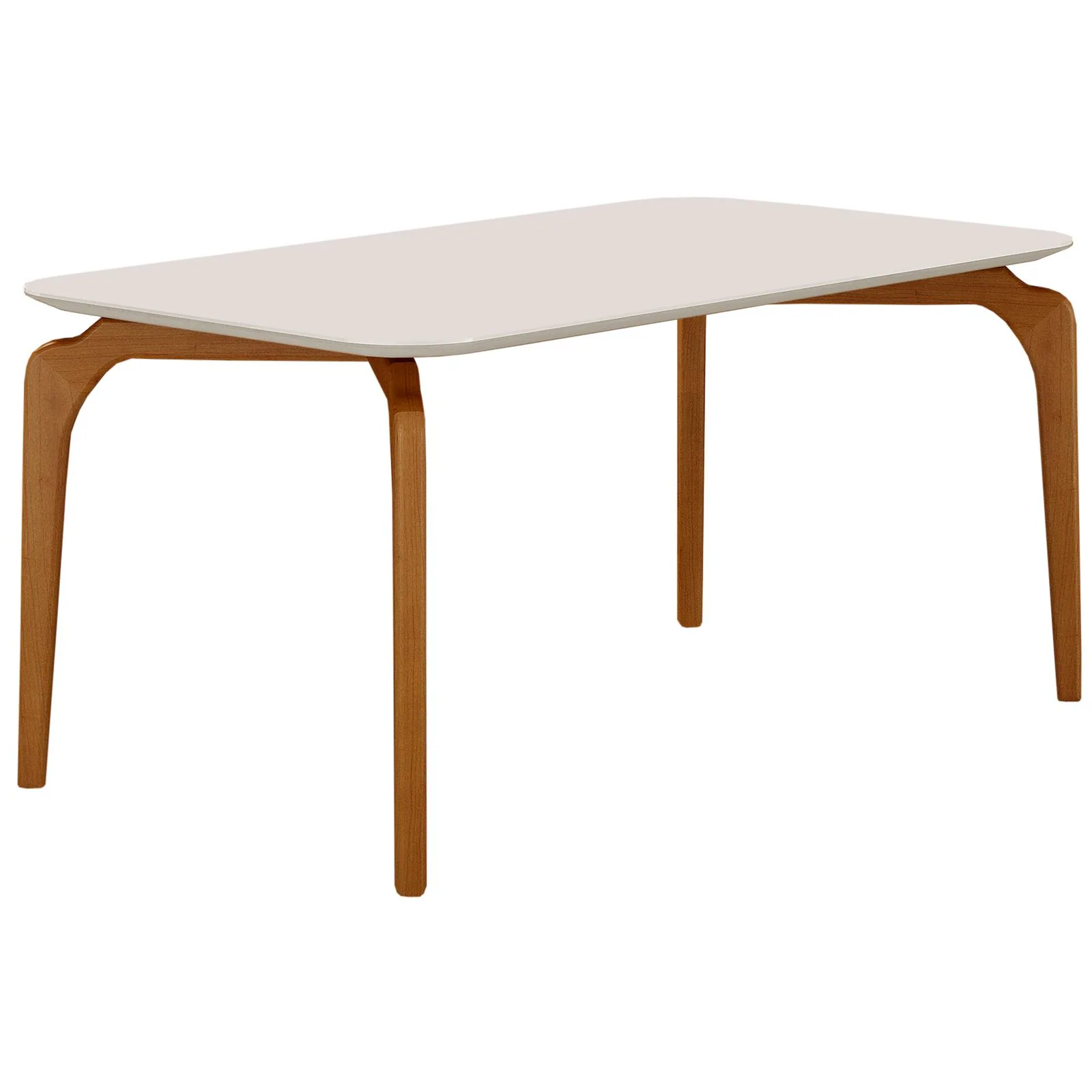 Mesa Capri 120 (C/Vidro) Cinamomo/Off White – MÓVEIS VALVERDE
