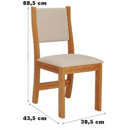 Mesa Tókio/Teka 120 Mel/Blonde/Off White com 4 Cadeiras Sol Linho Bronze – VIERO MÓVEIS