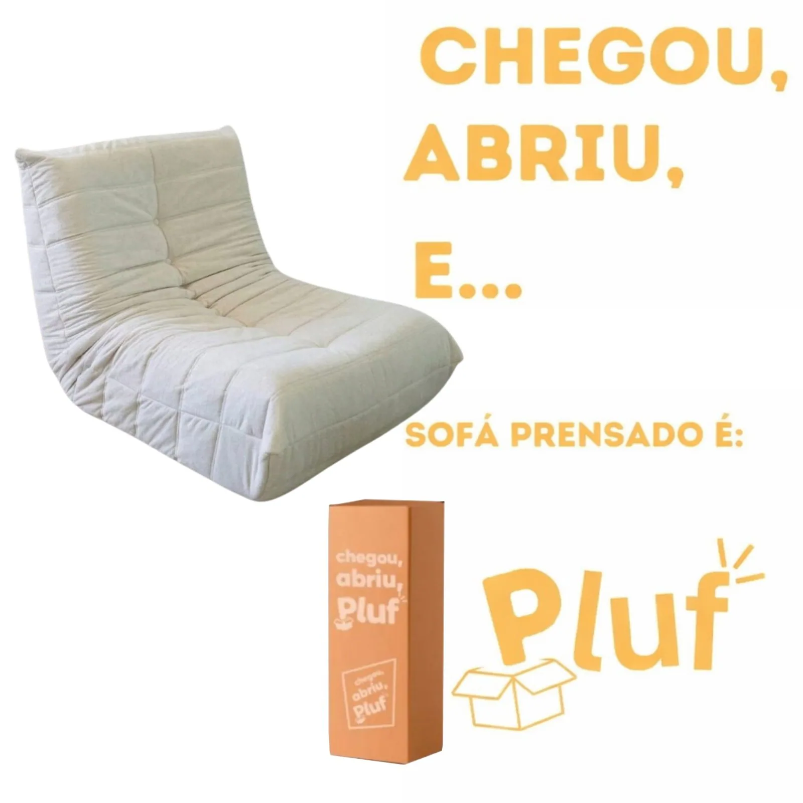 Poltrona Togo (Expansível) Bouclé Bege 07 – PLUFF SOFÁ NA CAIXA