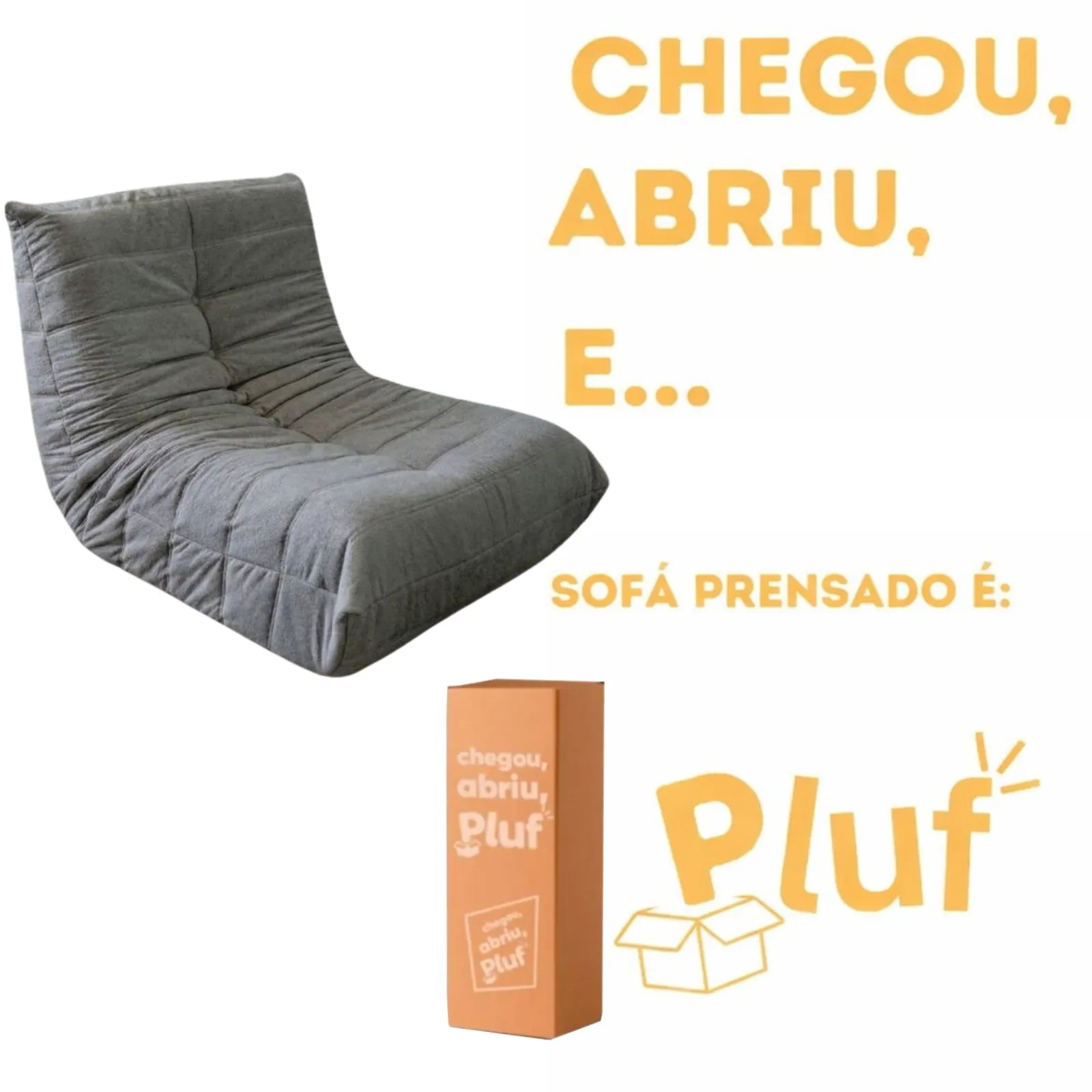 Poltrona Togo (Expansível) Bouclé Cinza Grafite 10 – PLUFF SOFÁ NA CAIXA