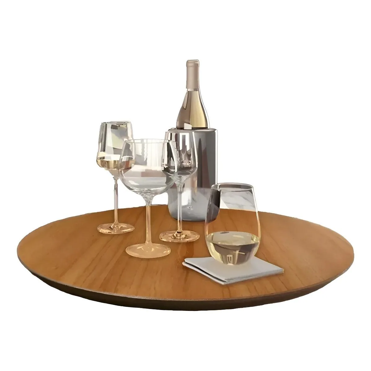 Prato Giratório 45 cm Amadeirado – DELINE DECOR