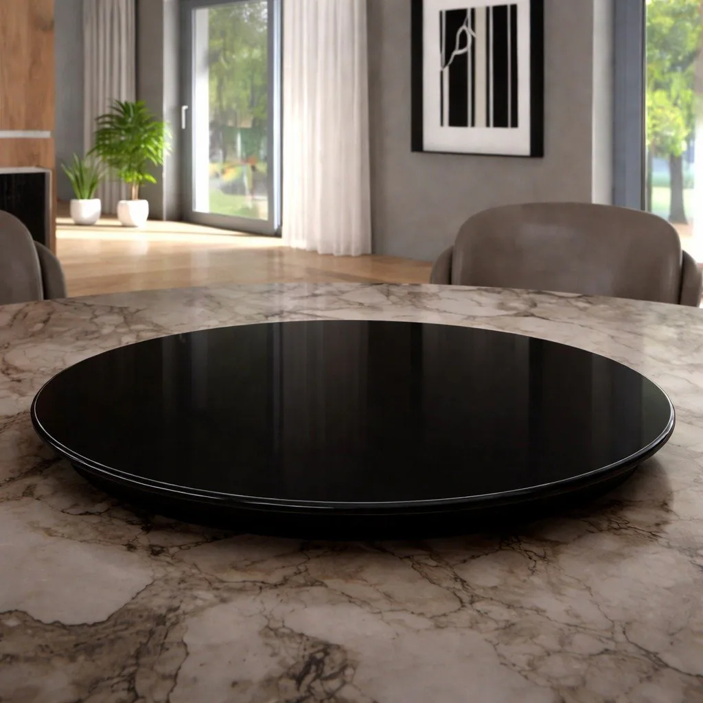Prato Giratório 45 cm Preto – DELINE DECOR