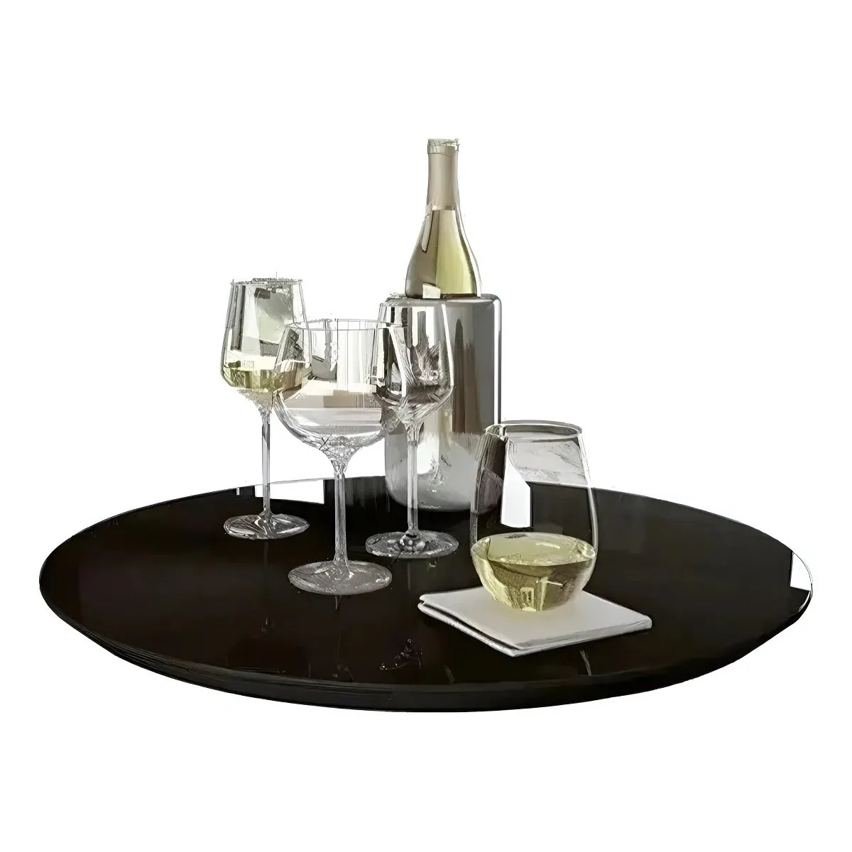 Prato Giratório 45 cm Preto – DELINE DECOR