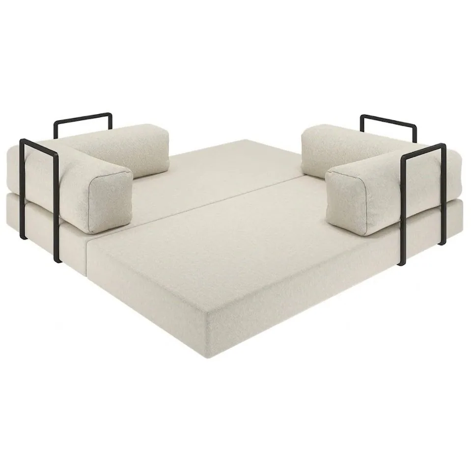 Sofá Cama Light 1,80 m (Expansível) Bouclé Bege 07 – PLUFF SOFÁ NA CAIXA