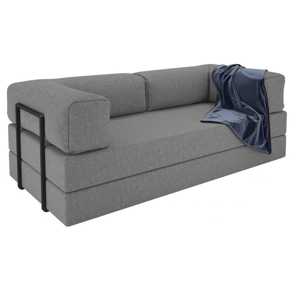 Sofá Cama Light 1,80 m (Expansível) Bouclé Cinza Grafite 10 – PLUFF SOFÁ NA CAIXA
