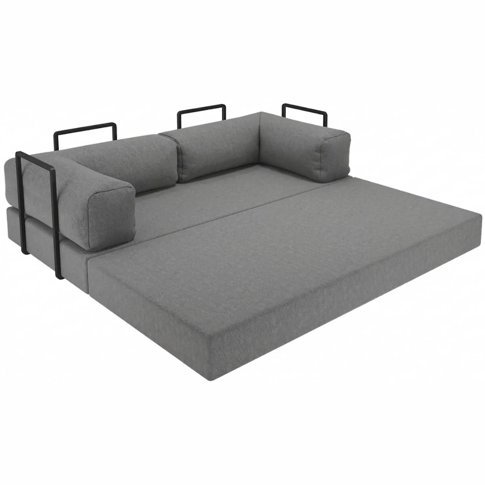 Sofá Cama Light 1,80 m (Expansível) Bouclé Cinza Grafite 10 – PLUFF SOFÁ NA CAIXA