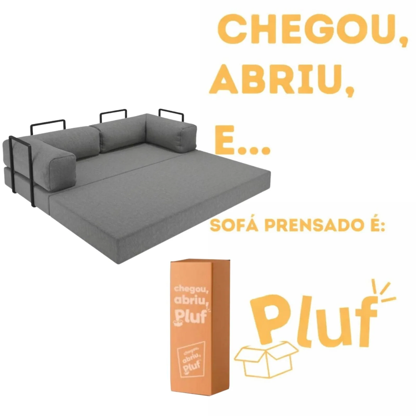 Sofá Cama Light 1,80 m (Expansível) Bouclé Cinza Grafite 10 – PLUFF SOFÁ NA CAIXA
