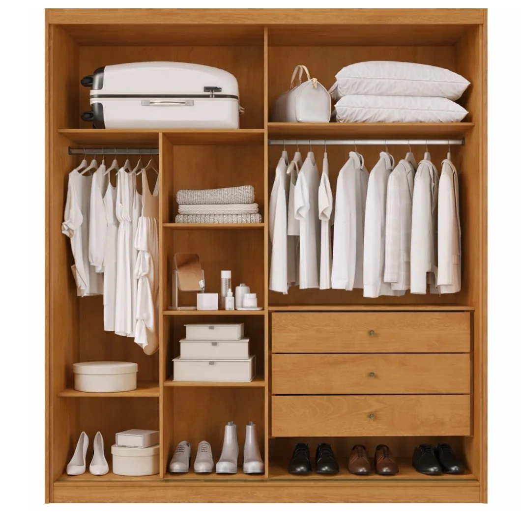 Guarda-Roupa 2 Portas Mali 151,5 m Peroba/Off White/Peroba – MÓVEIS EUROPA