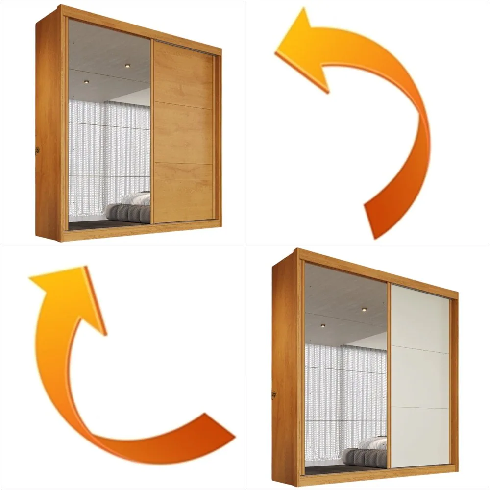 Guarda-Roupa 2 Portas Mali 151,5 m Peroba/Off White/Peroba – MÓVEIS EUROPA