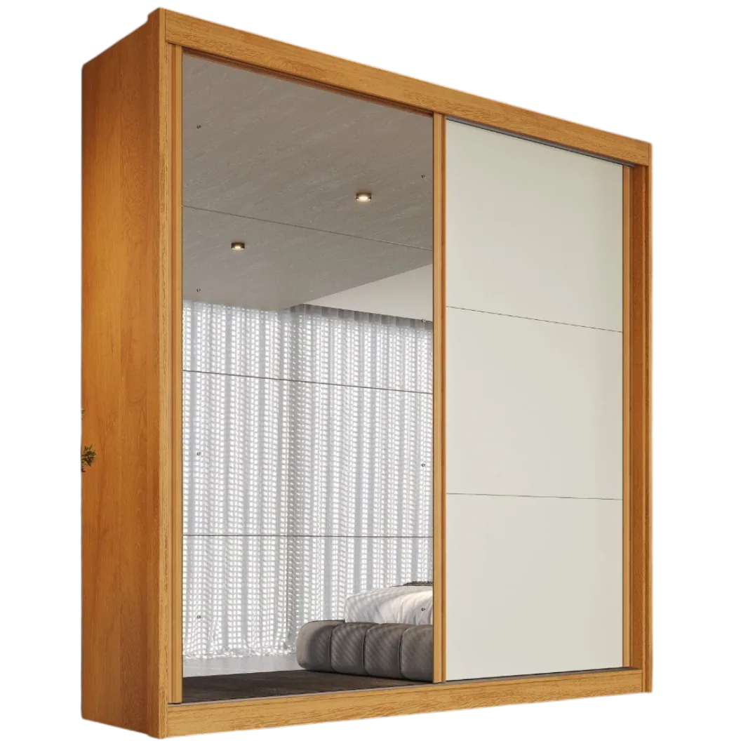Guarda-Roupa 2 Portas Mali 151,5 m Peroba/Off White/Peroba – MÓVEIS EUROPA