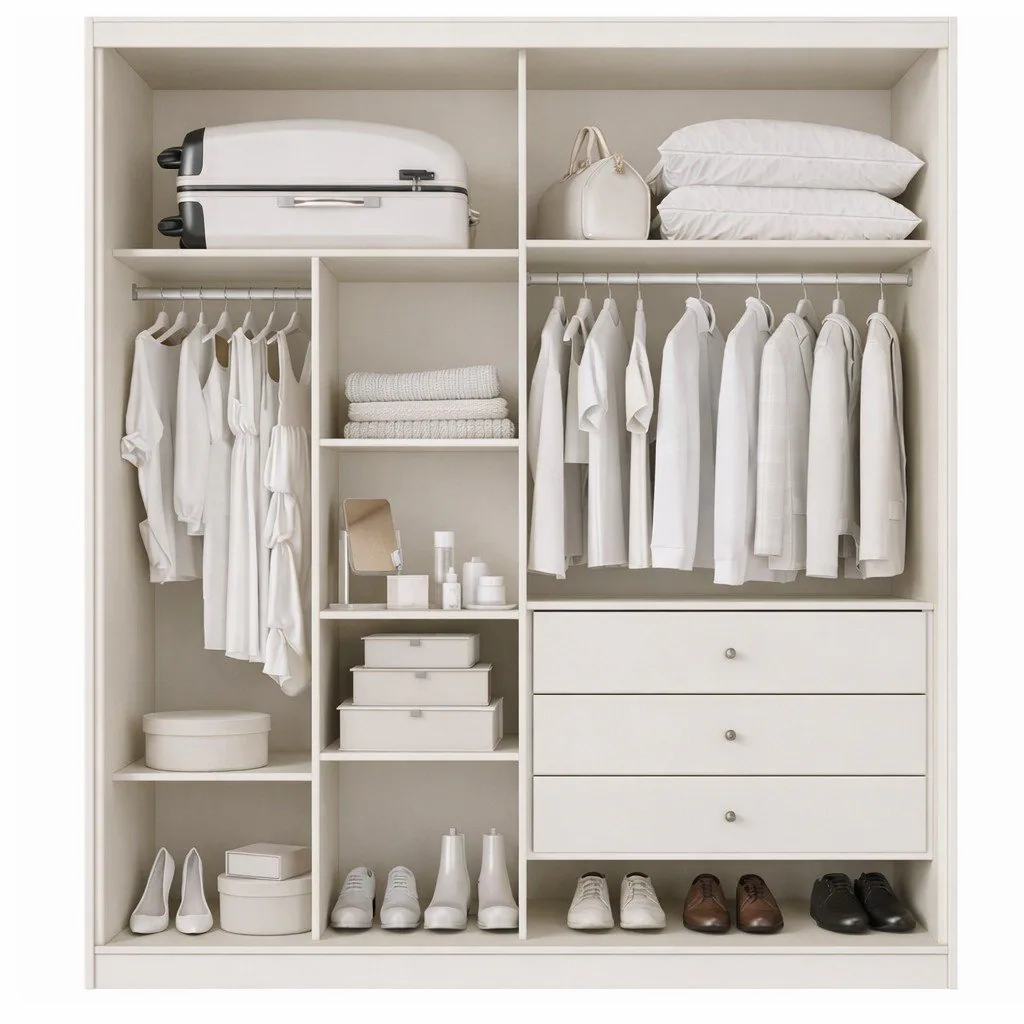 Guarda-Roupa 2 Portas Mali 151,5 m Off White/Peroba/Off White – MÓVEIS EUROPA