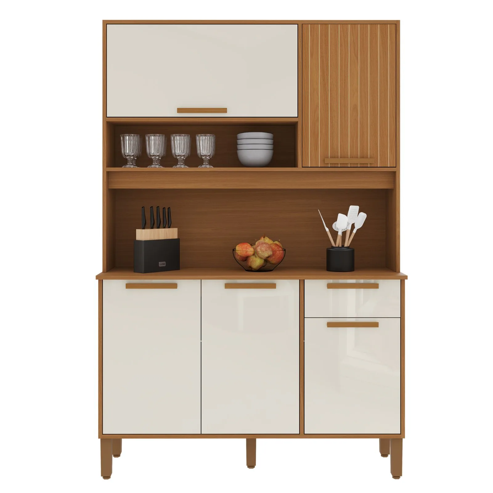 Kit Cozinha Sintra 1,20 m Freijó/Off White – INDÉKES