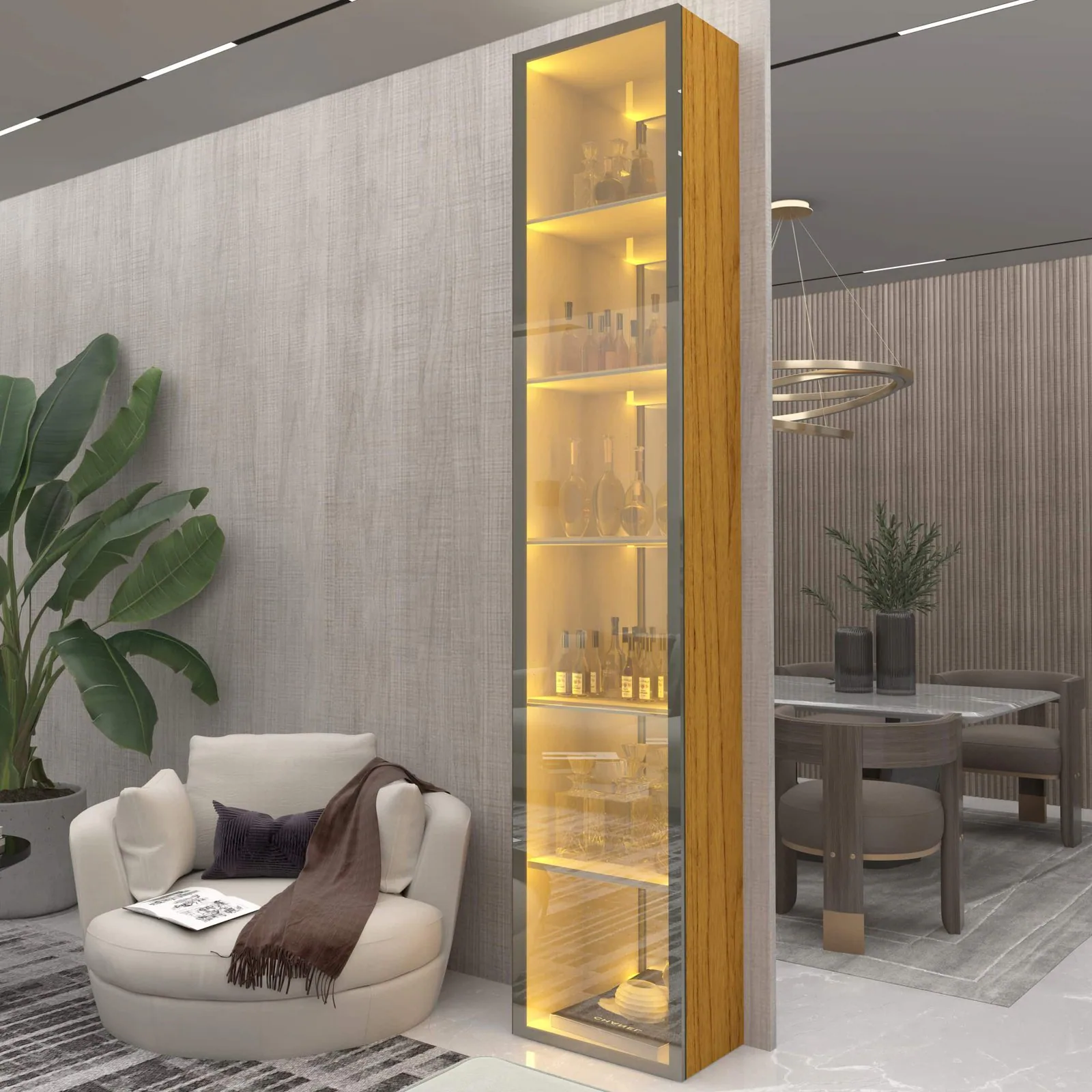 Cristaleira Torre Luminare Reflect Naturale – GELIUS