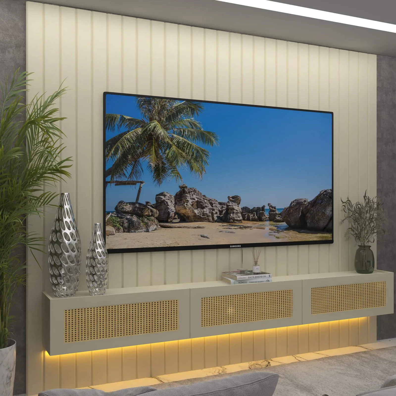 Home Suspenso até 85″ Majestade 230 Off White com Nicho Native Off White – GELIUS