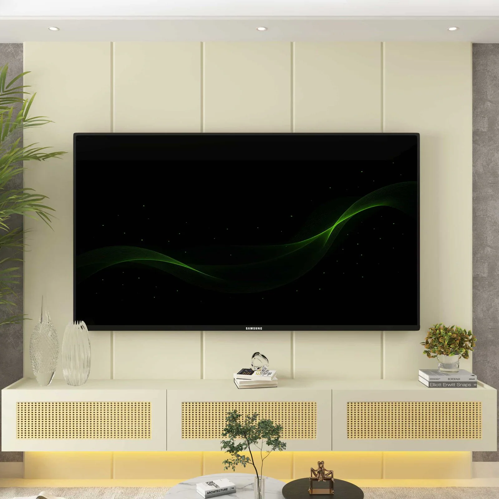 Home Suspenso até 85″ Realce 2,225 m Off White com Nicho Native Off White – GELIUS