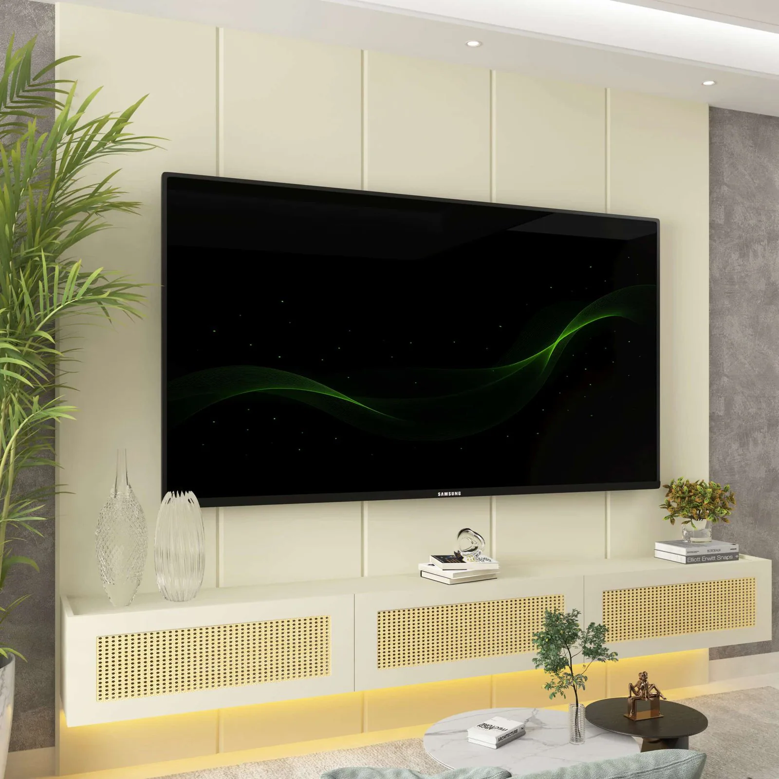Home Suspenso até 85″ Realce 2,225 m Off White com Nicho Native Off White – GELIUS