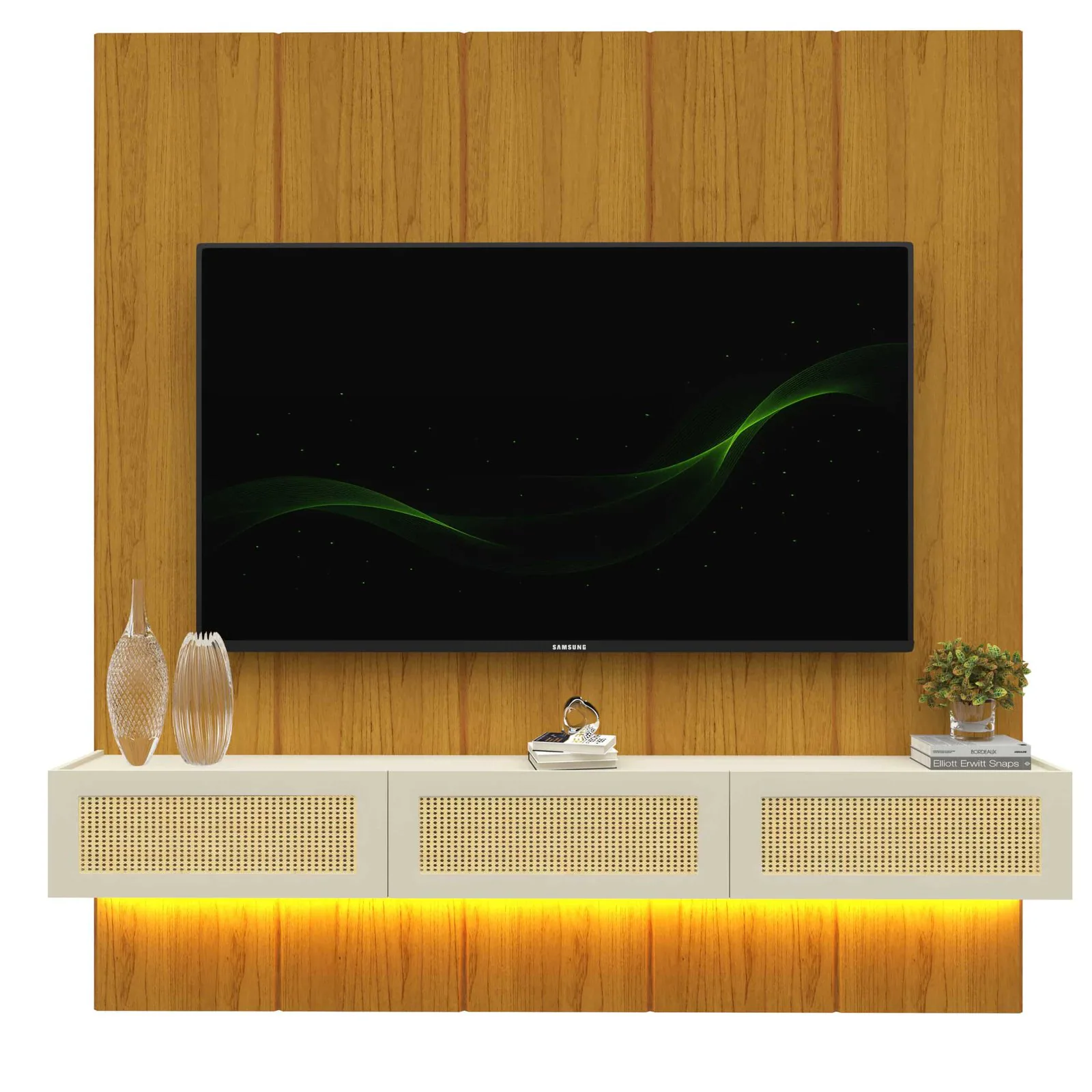 Home Suspenso até 85″ Realce 2,225 m Naturale com Nicho Native Off White – GELIUS