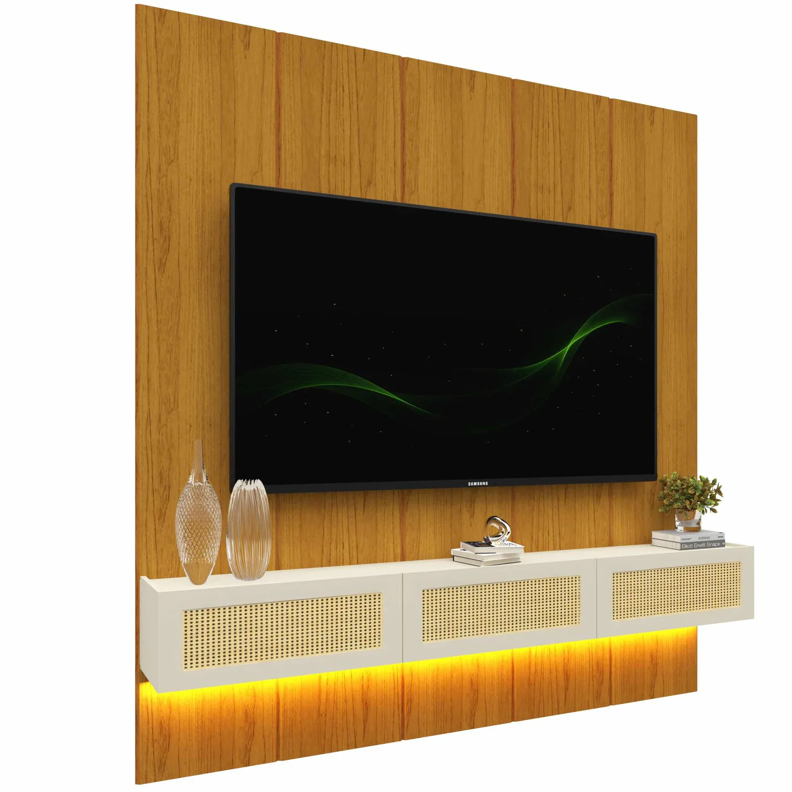 Home Suspenso até 85″ Realce 2,225 m Naturale com Nicho Native Off White – GELIUS