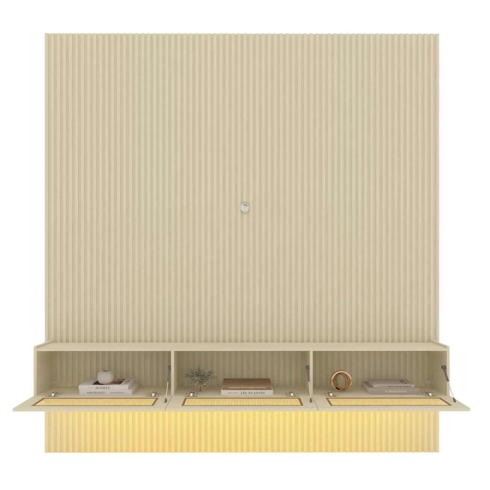 Home Suspenso até 85″ Supremo Ripado 218 Off White com Nicho Native Off White – GELIUS