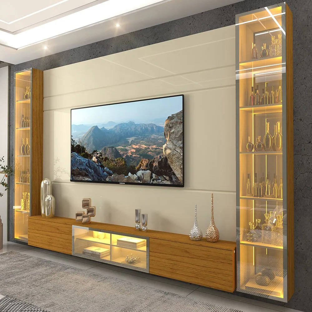 Home Suspenso até 85″ Luminare Reflecta com Duas Torres 293 Off White/Naturale – GELIUS