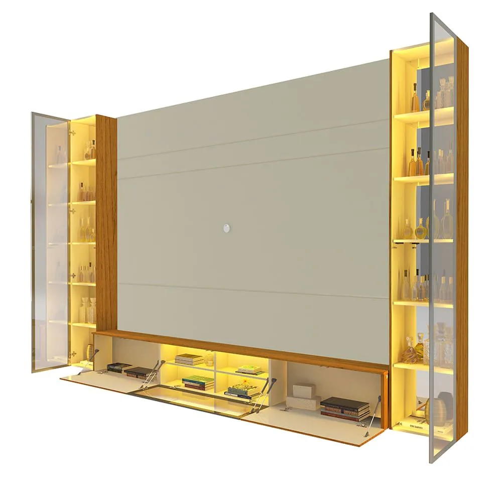 Home Suspenso até 85″ Luminare Reflecta com Duas Torres 293 Off White/Naturale – GELIUS