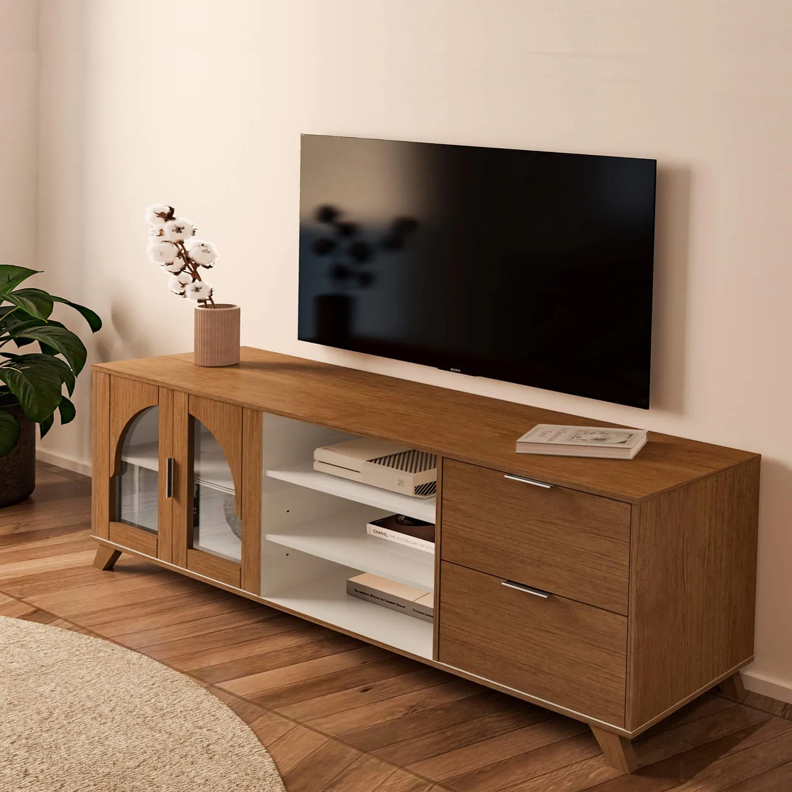 Rack até 75″ Murano Cinamomo/Off White – ARTELY