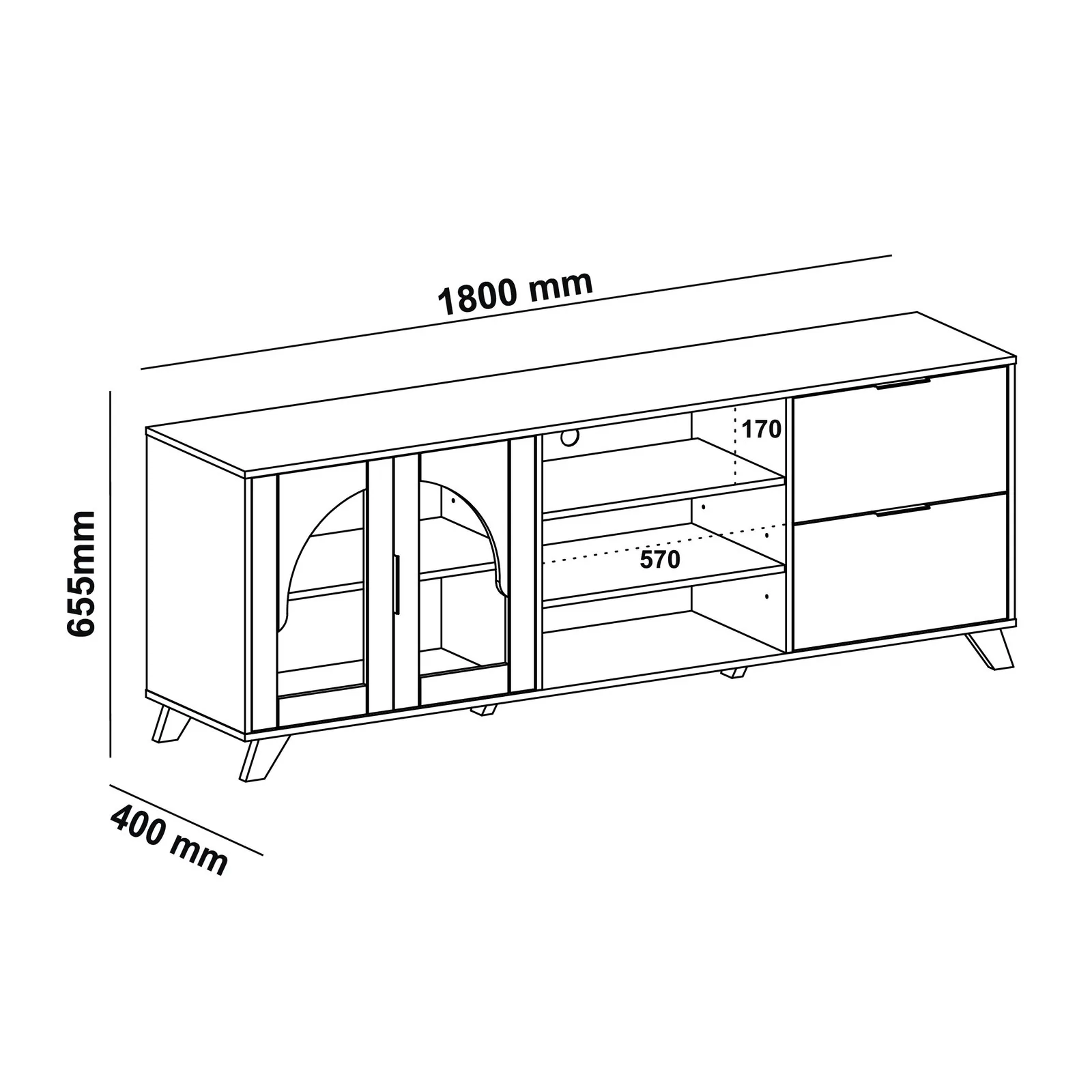 Rack até 75″ Murano Cinamomo/Off White – ARTELY