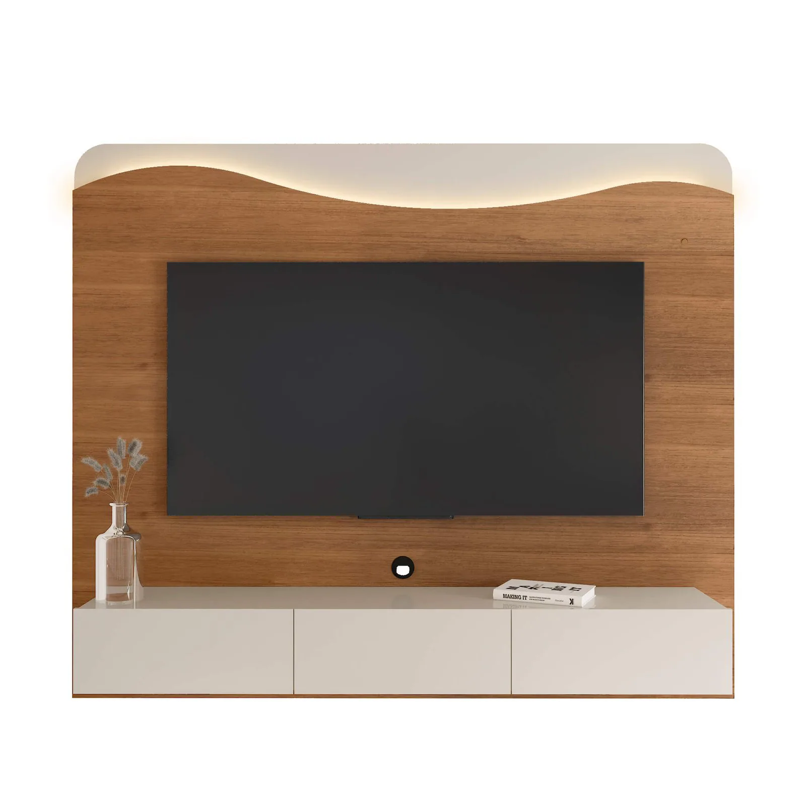 Painel até 75″ Lumiere Cinamomo/Off White – ARTELY