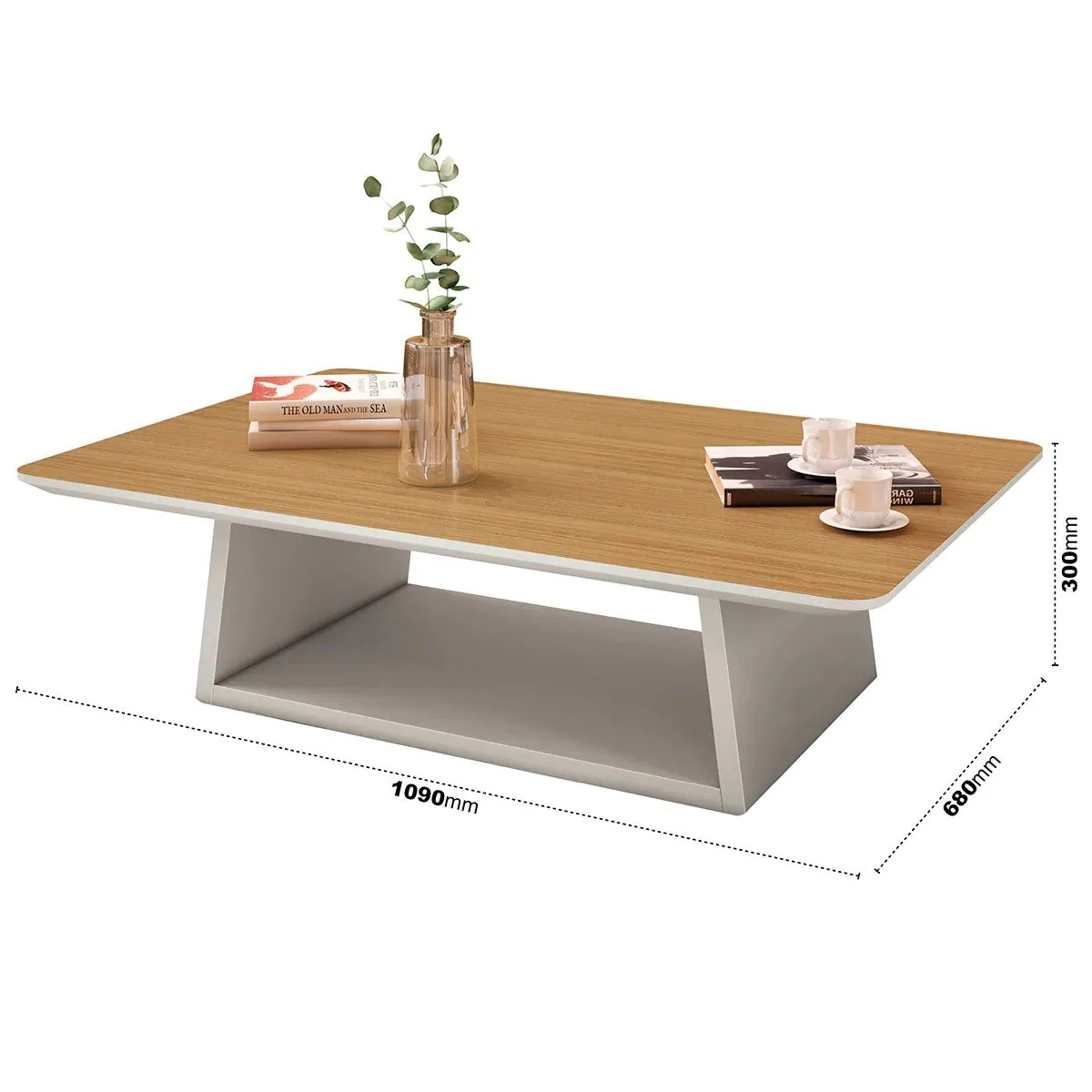 Mesa de Centro Holambra Off White/Cedro – EDN MÓVEIS
