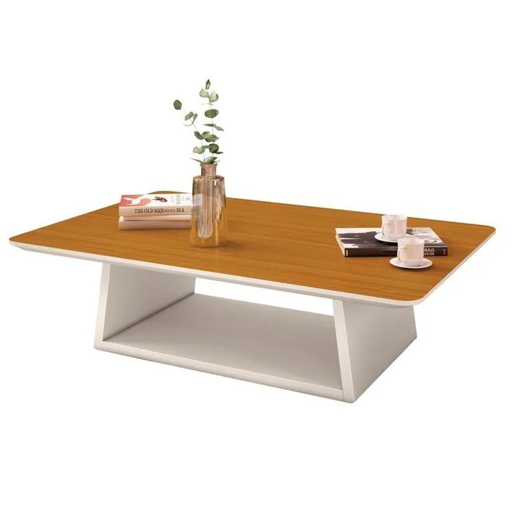 Mesa de Centro Holambra Off White/Cedro – EDN MÓVEIS