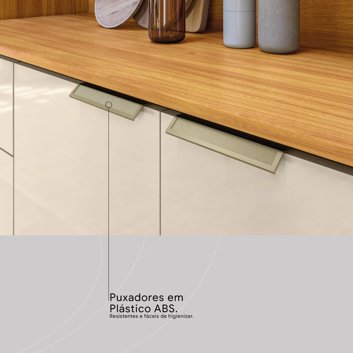 Kit Cozinha Amora 1,98 m Cinamon Touch/Off White – DEMÓBILE